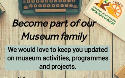 Please become part of our bigger Museum Family by joining our Whatsapp group for updated news on events, projects and new initiatives.  Send your name to 060 711 0509